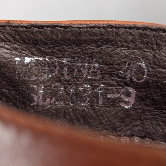 L'Artiste Brown Cognac Leather Braided Buckle Stacked Heel Boots - Picture 7 of 8